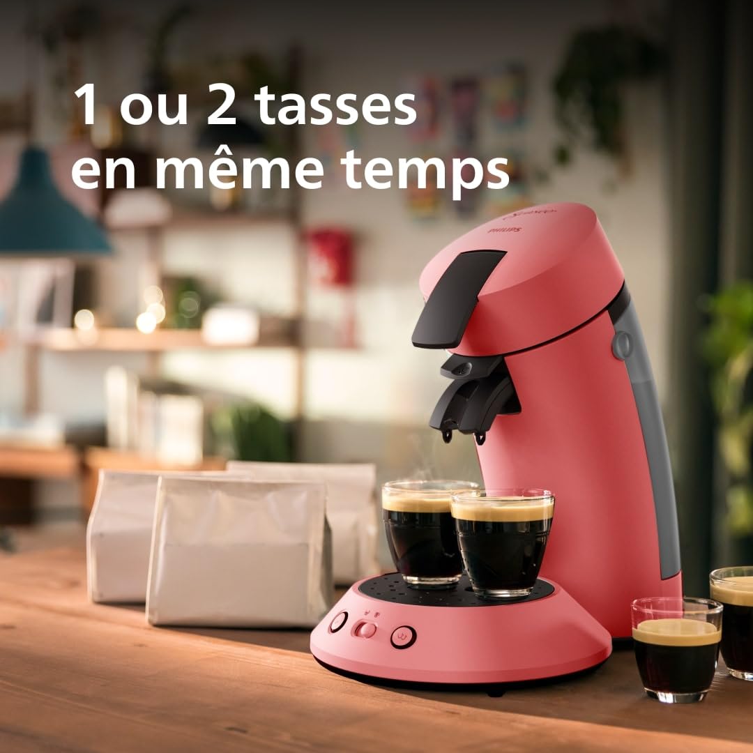 Machine à Café Senseo Original Plus – Rouge Tendre, Intensité Réglable, CSA210/35