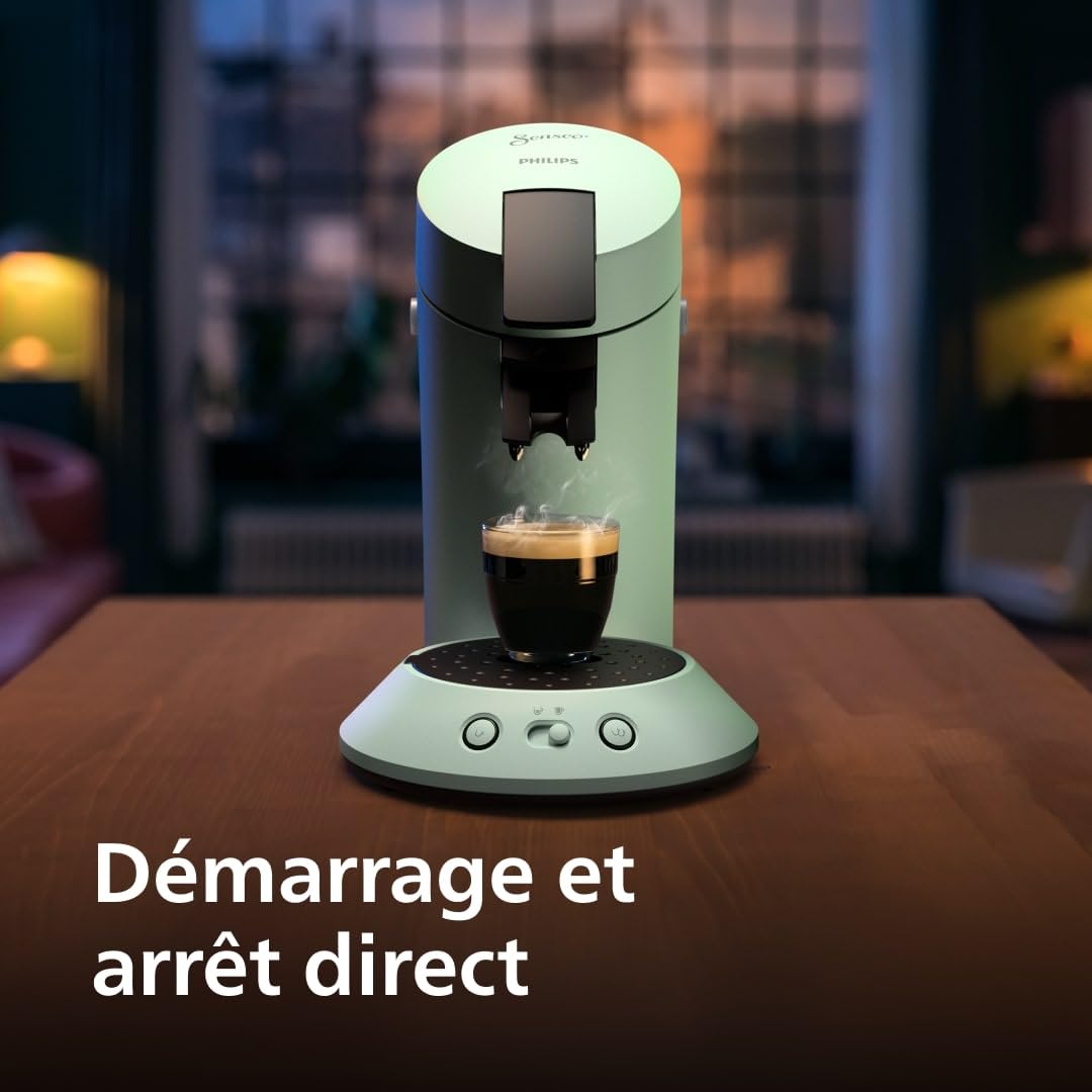 Machine à Café Senseo Original Plus – Vert Désert, Intensité Réglable, CSA210/80