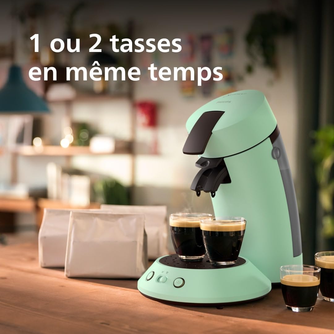 Machine à Café Senseo Original Plus – Vert Désert, Intensité Réglable, CSA210/80
