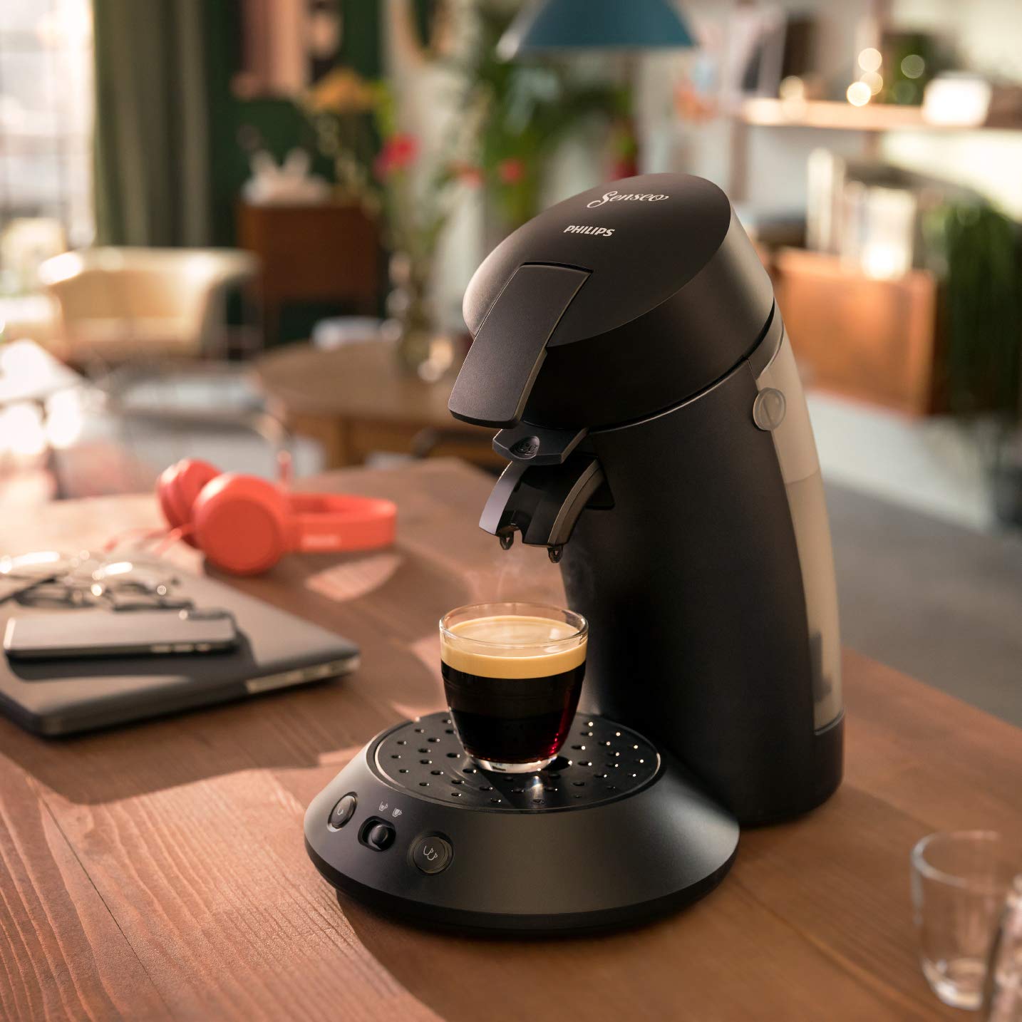 Machine à Café Senseo Original Plus – Noir Intense, Fonction Crema Plus, CSA210/61