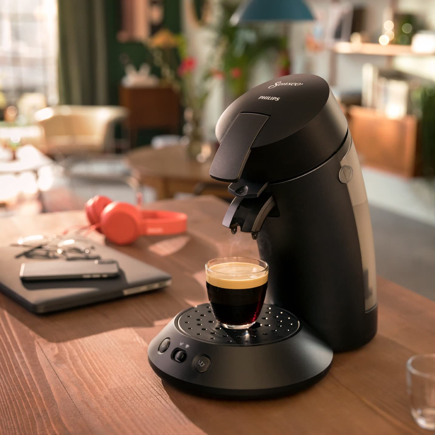 Machine à Café Senseo – Noir Piano, Sélection d'Intensité, CSA210/22