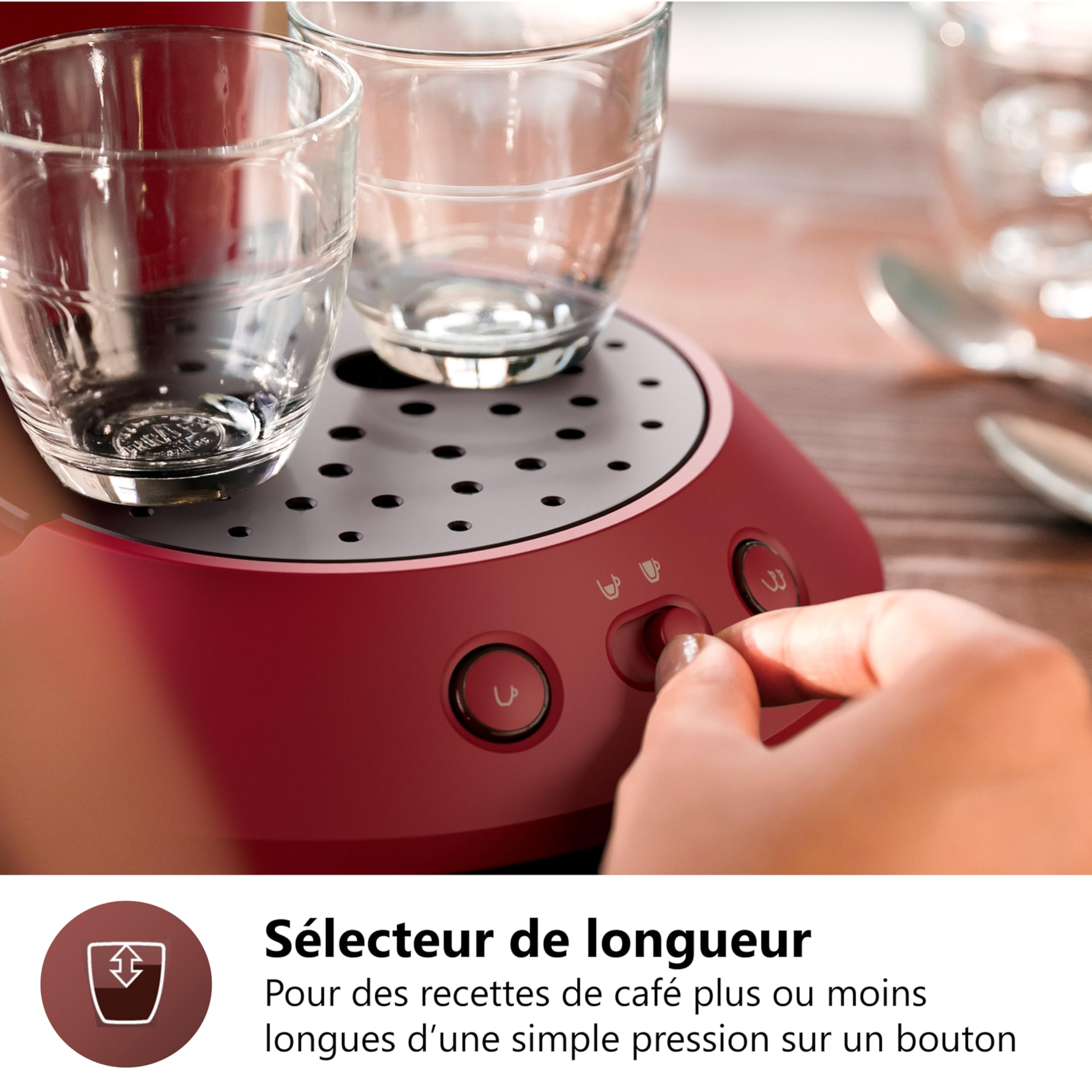 Machine à Café Senseo Original Plus – Rouge, Booster d'Arômes, CSA210/91